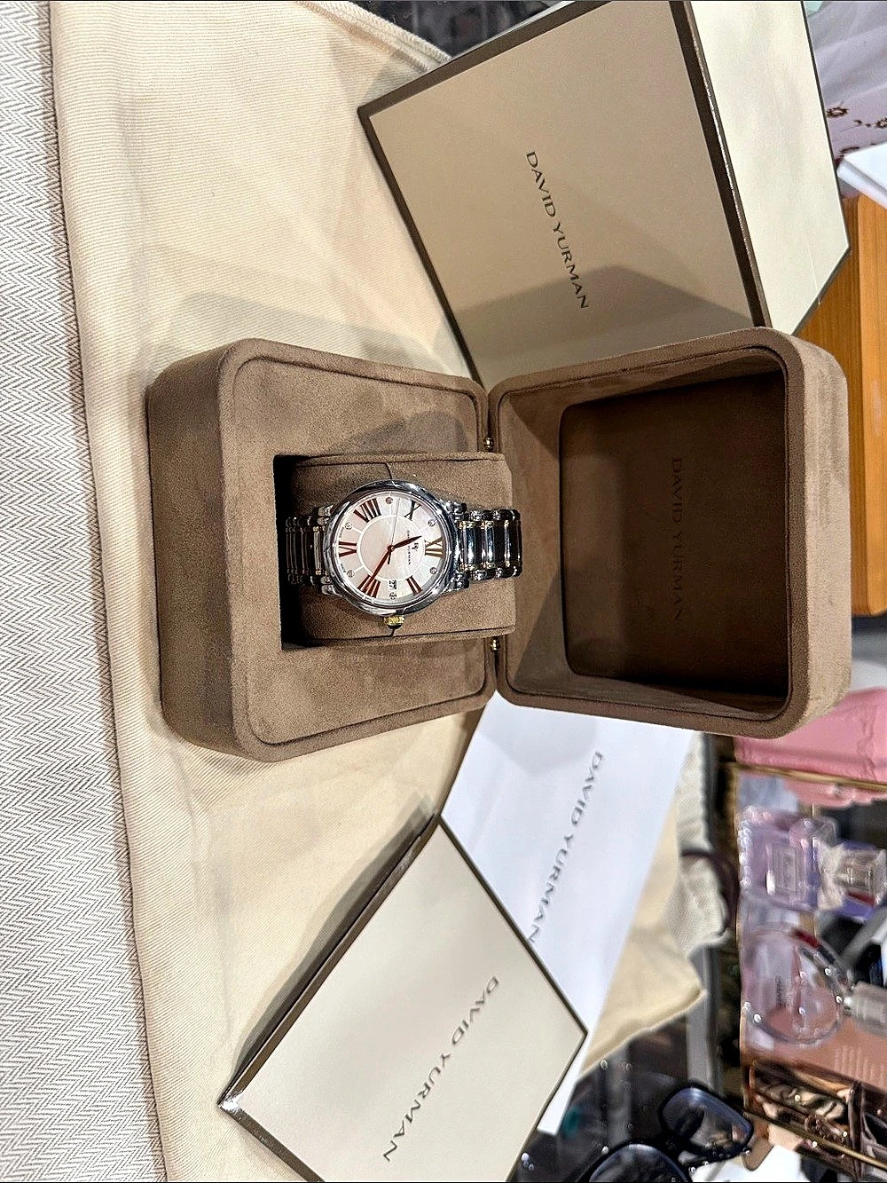 David Yurman CLASSIC QUARTZ WATCH Stainless Steel with 18K Yellow Gold and Diamo